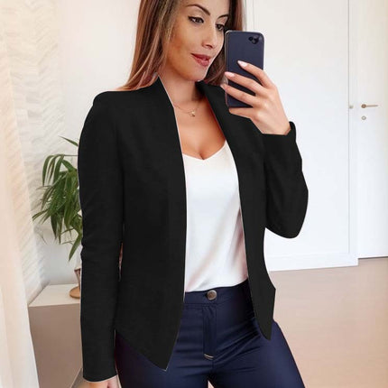 Long Sleeve Solid Color Casual Jacket Women