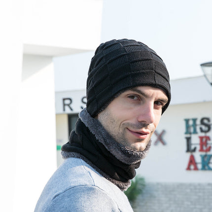 Hat Scarf Gloves Three-piece Suit Plus Velvet Knitted Outdoor Warmth