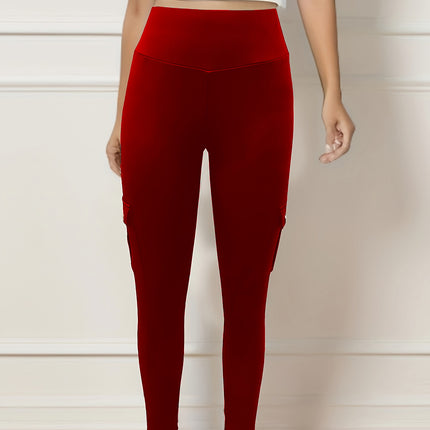 Plus Size High Waisted Plus Size Skinny Bottom Pants - Outer Wear For Running Fitness Workout Sports - Women's Pants