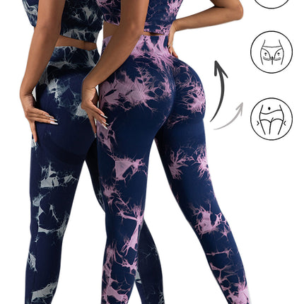 2pack Tie-dye Yoga Pants Seamless Yoga Pants
