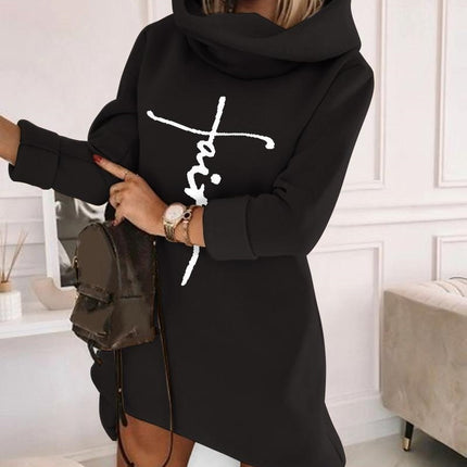 Women's Turtleneck Hooded Mid-length Sweater