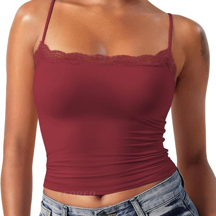 Women's Lace Camisole Square Collar Sexy Sleeveless Top
