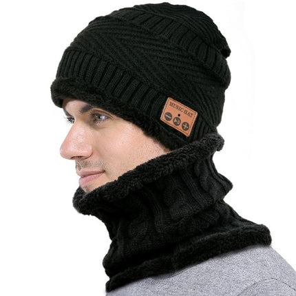 MZ026 Bluetooth hat bib plush knit hat