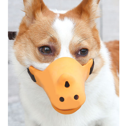 Rhino shape adjustable pure silicone dog muzzle
