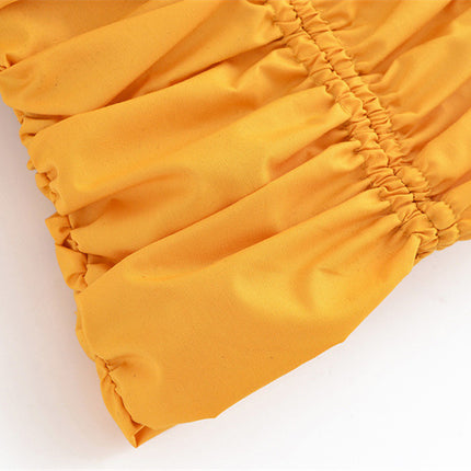 Tube Top Pleated Long-sleeved Suit