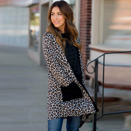 Fashionable All-match Leopard Print Sweater For Women