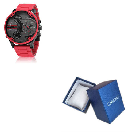 Rubber Steel Band Sports Dual Movement Watch