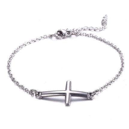 Stainless steel cross bracelet