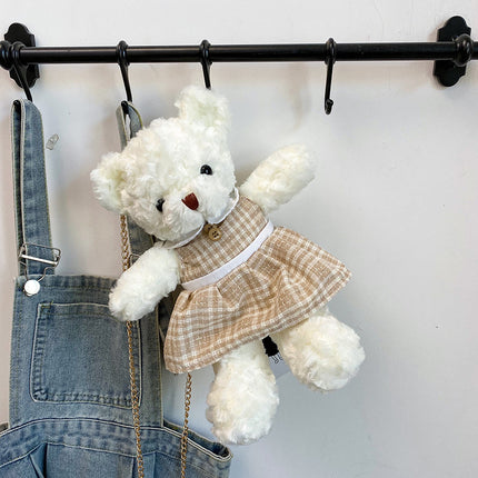 Creative Teddy Bear Chain Plush One Shoulder Messenger Bag