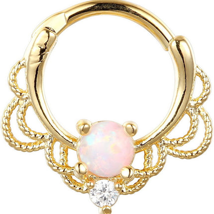 Stainless Steel Opal Nose Ring