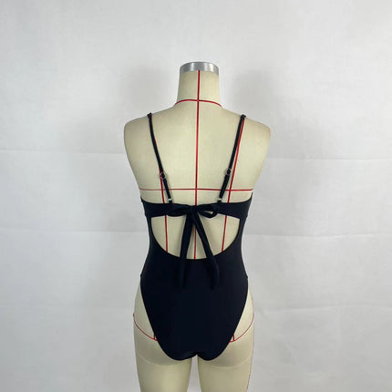 Women's Contrast Color One-piece Swimsuit Bikini