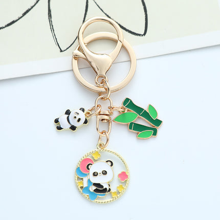 Cute Panda Flower Chinese Style Hand-made Keychain Creative Pendants