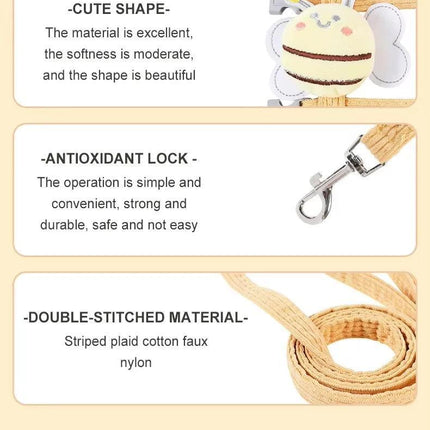 Cat Small Dog Wings Decoration Adjustable Chest Harness Leash Set Pet Supplies