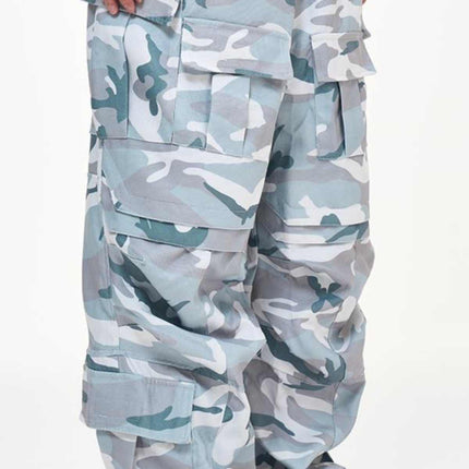 Multi-Pocket Workwear Camouflage Casual Loose Fashion Brand Wide Leg Paratrooper Pants Men