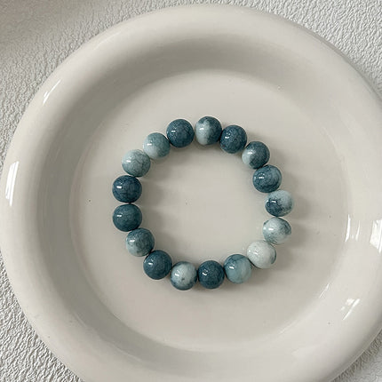 Bracelet Women's Trendy Natural White Turquoise Blue Beaded