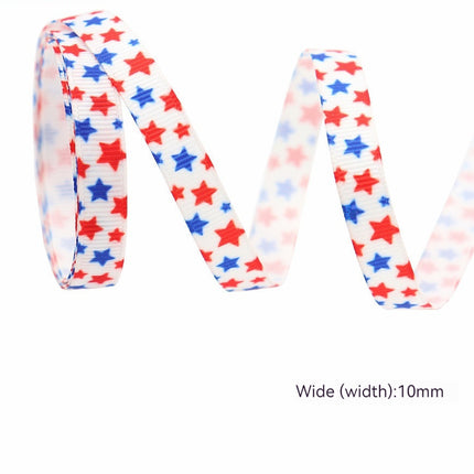 Stars And Stripes Ribbon Dovetail Bowknot Hair Ring Double Stitching Dovetail Ribbon