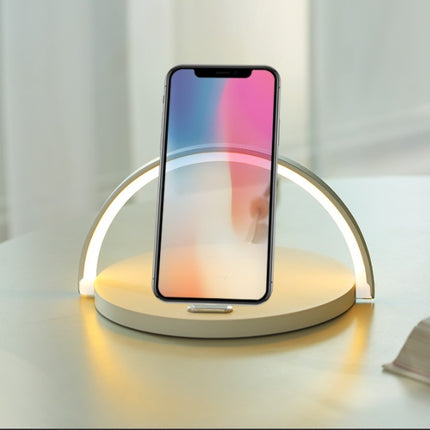 10w Wireless Charger Block Holder For Smart Phone Foldable Fast Charging Table Phone Stand Support With Led Table Lamp Portable