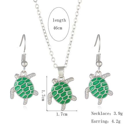 European And American Marine Life Necklace Earrings