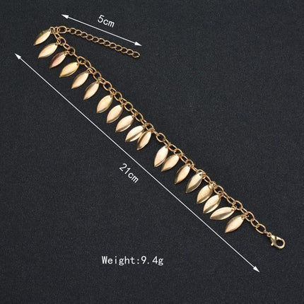 New multi-layered 8-word turquoise stone anklet