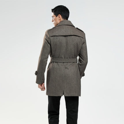 Korean Version Of Men's Slim Woolen Coat Plus Size