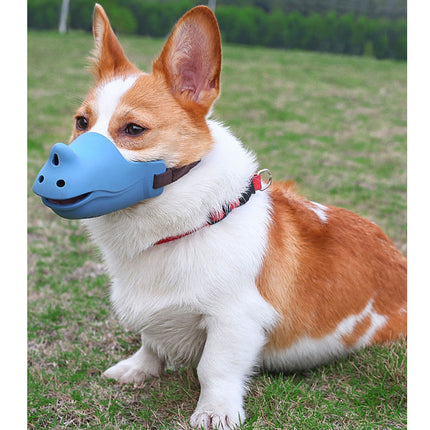 Rhino shape adjustable pure silicone dog muzzle