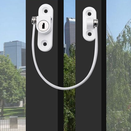 Window Security Chain Lock Window Cable Lock Restrictor Multifunctional Window Lock Door Security Guard for Baby Safety 1Pcs