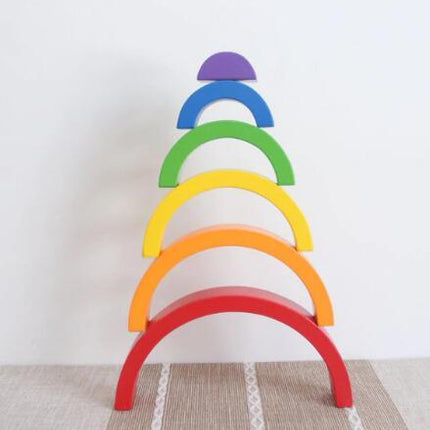 Jigsaw Puzzle Large 12-piece Arch Bridge Rainbow Building Blocks Early Childhood Education Toys