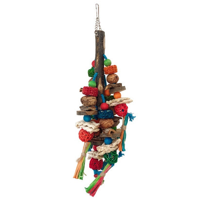 Parrot Toy Bird Decompression Relieving Stuffy Natural Material Tearing Toy Color String Combination