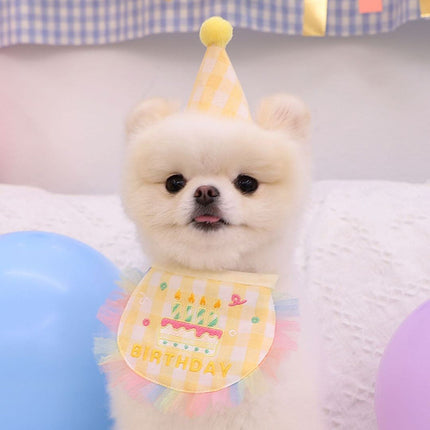 Dog Party Cake Bib Pet Birthday Saliva Towel