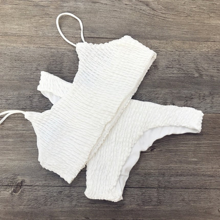 Swimsuit sexy pleated triangle bikini