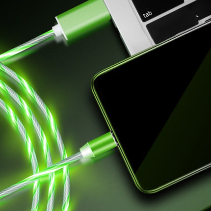 Compatible with Apple, Flowing Ligh Magnetic Streamer Data Line Cable for Iphone Android Typec