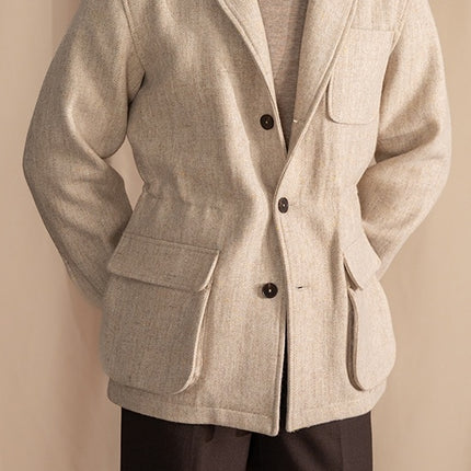 Retro Warm Tweed Lapel British Safari Jacket Teda Jacket