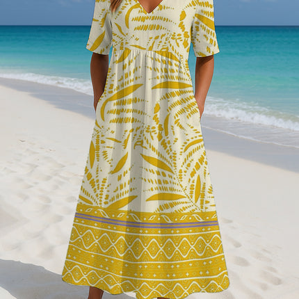 Women's Loose Fashion Printed Short Sleeve Dress