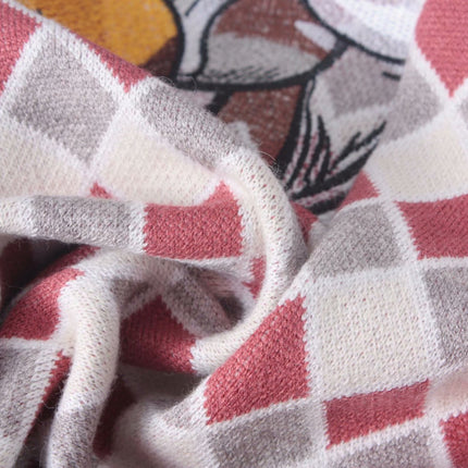 Women's slim T-shirt with diamond lattice sweater