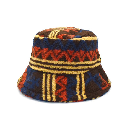 Plush Fisherman Women's Fashion Plaid Warm Basin Hat