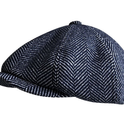 Duffle Octagonal Herringbone Wool Woolen Beret