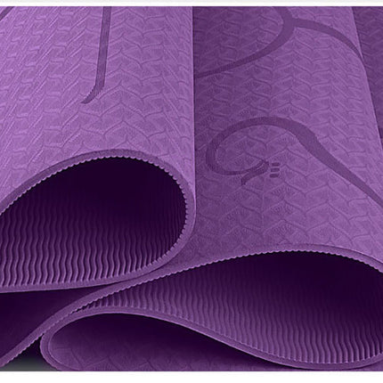 Non Slip TPE Yoga Mat Position Line Beginner