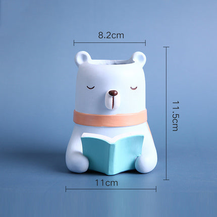 Fox Flowerpot Cartoon Rabbit Creative Home Nordic Light Luxury Decoration Decoration Living Room Pure Handmade Resin Crafts