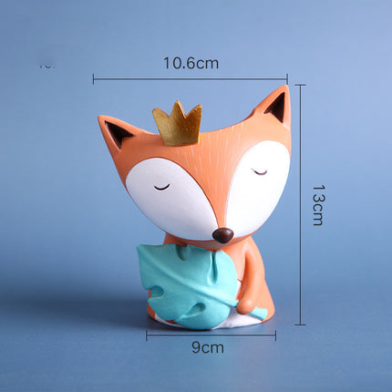 Fox Flowerpot Cartoon Rabbit Creative Home Nordic Light Luxury Decoration Decoration Living Room Pure Handmade Resin Crafts