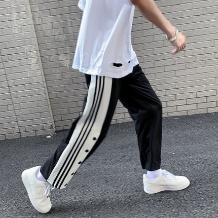 Men's Port Style Buttoned Straight Leg Sweatpants