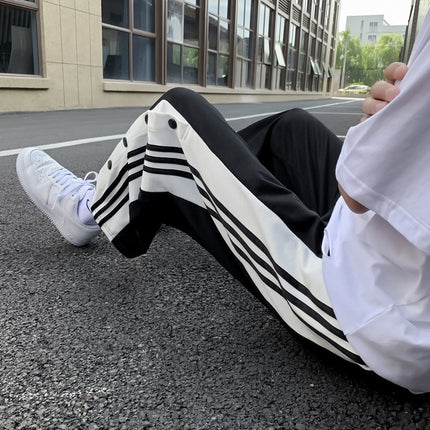 Men's Port Style Buttoned Straight Leg Sweatpants