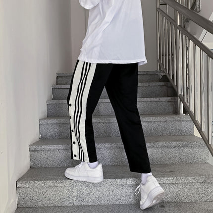 Men's Port Style Buttoned Straight Leg Sweatpants