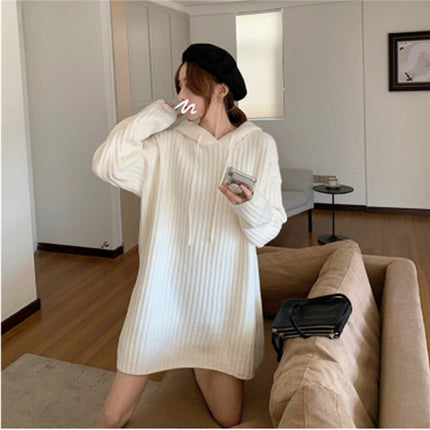 Hooded Mid-length Sweater Women Loose