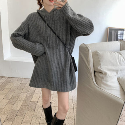 Hooded Mid-length Sweater Women Loose