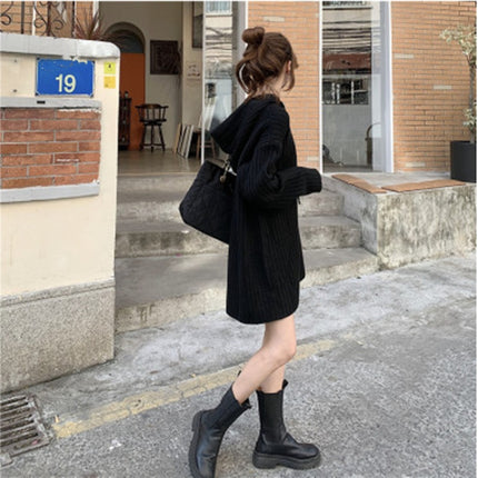 Hooded Mid-length Sweater Women Loose