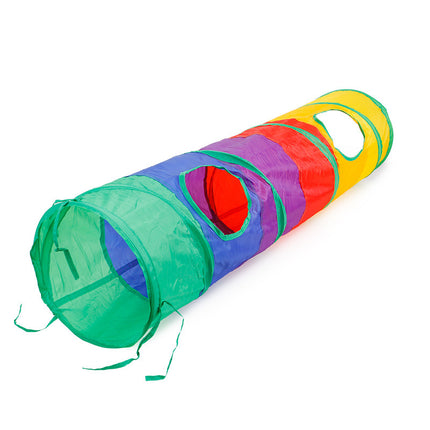 Collapsible Cat Channel Rolling Floor Dragon Color Cylinder Pet Toy Rainbow Cat Tunnel