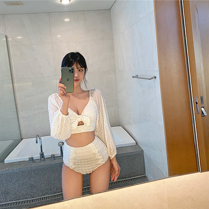 Fashion Lace Long Sleeve Sunscreen Bikini