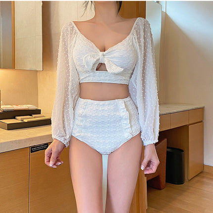 Fashion Lace Long Sleeve Sunscreen Bikini