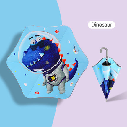 Children's Rounded Corner Umbrella Reflective Strip Anti-Clamp Hand Curved