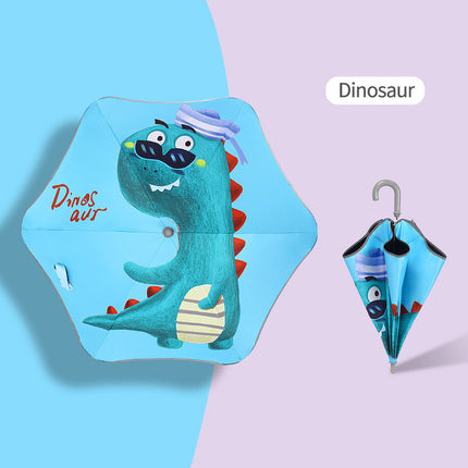 Children's Rounded Corner Umbrella Reflective Strip Anti-Clamp Hand Curved